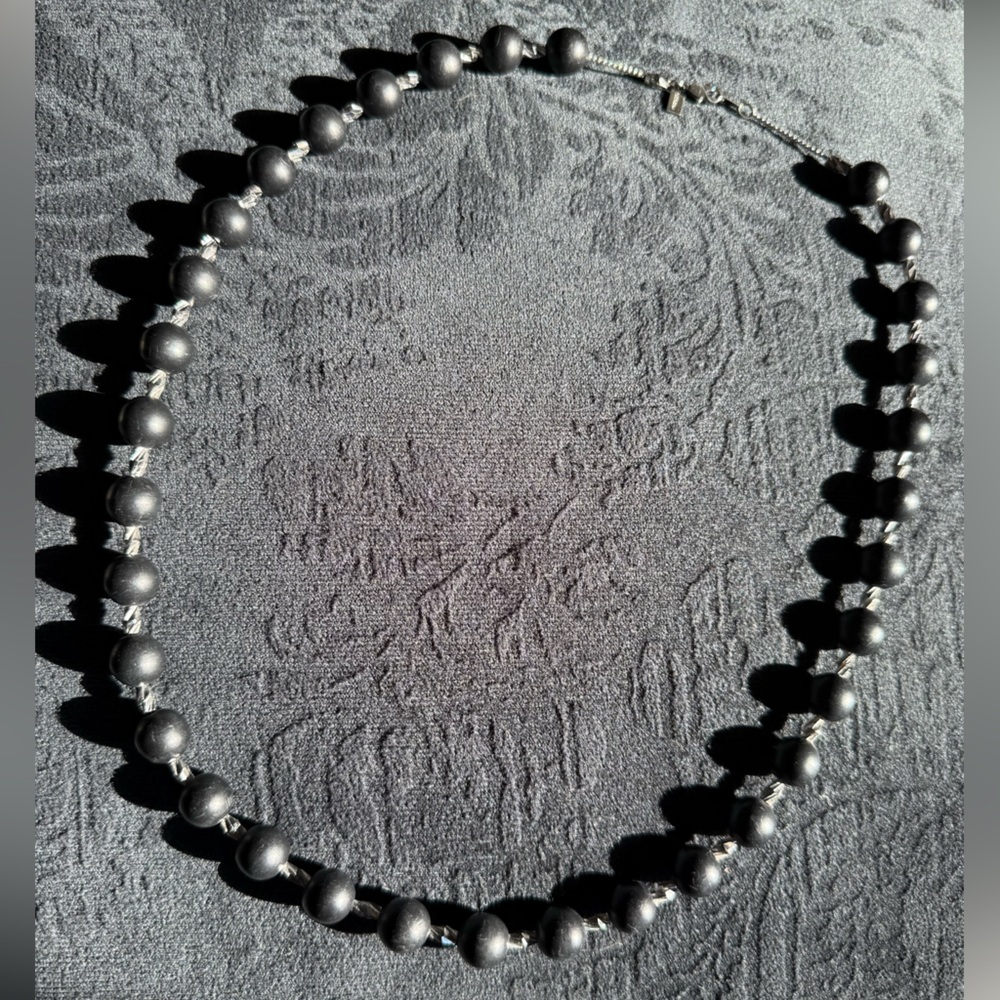 Black Beaded Alabaster Necklace